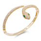 Lavencious Fashion Snake Hinged Bangle Bracelets for Women - Gold