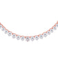 Lavencious Rose Gold Plated with Clear AAA CZ Tennis Necklace
