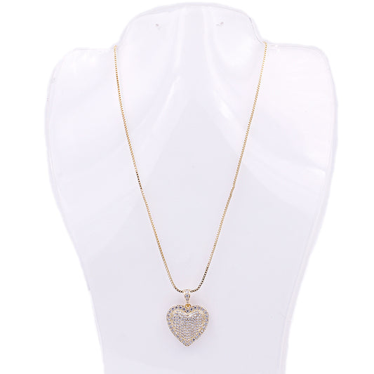 Gold Plated Heart Shaped Pendant Necklace