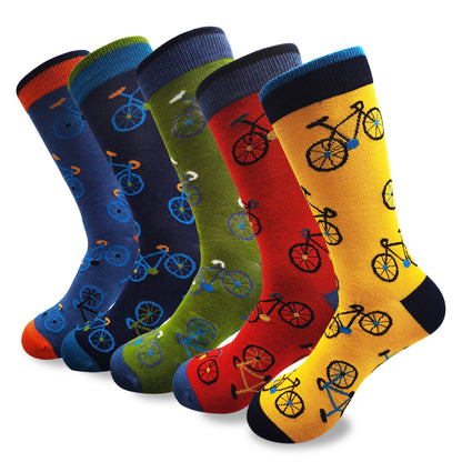 Lavencious Natural Bamboo Crew Dress Socks 5 Pairs for Men Size 10-13,13-15