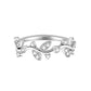 Lavencious Sterling Silver Curved Olive Branch with Clear CZ Stones Wedding Band Promise Ring for Women Size 4-10