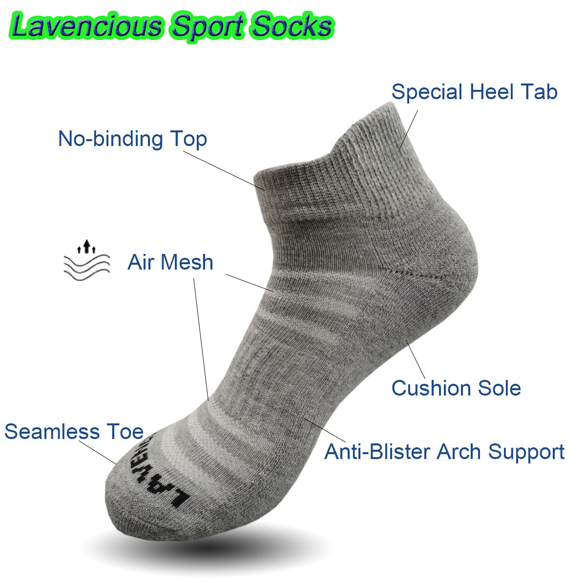 Lavencious Cushioned Low Cut Sport Ankle Athletic Socks for Women, 6 P –  LAVENCIOUS