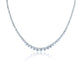 Lavencious Rhodium Plated with Clear AAA CZ Tennis Necklace