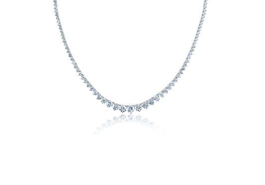 Lavencious Rhodium Plated with Clear AAA CZ Tennis Necklace